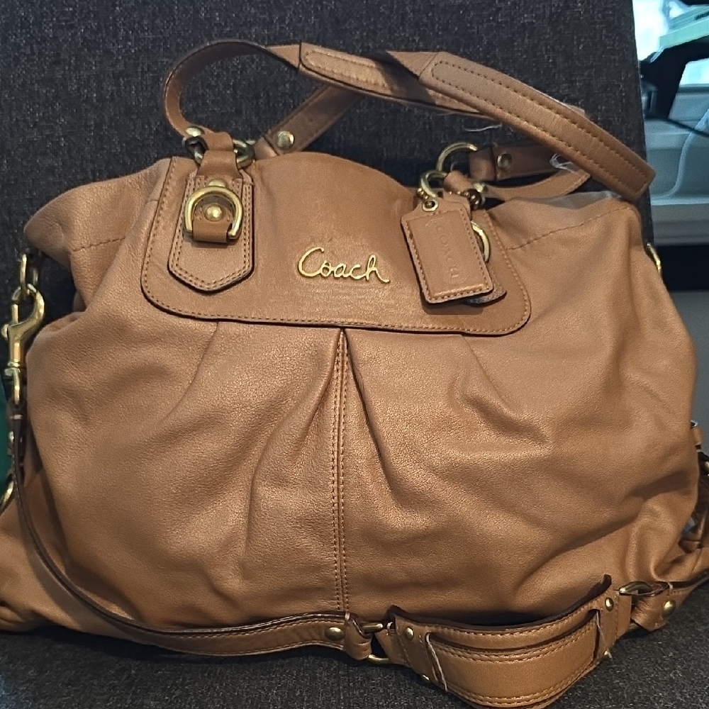Coach Tan Leather Shoulder Bag